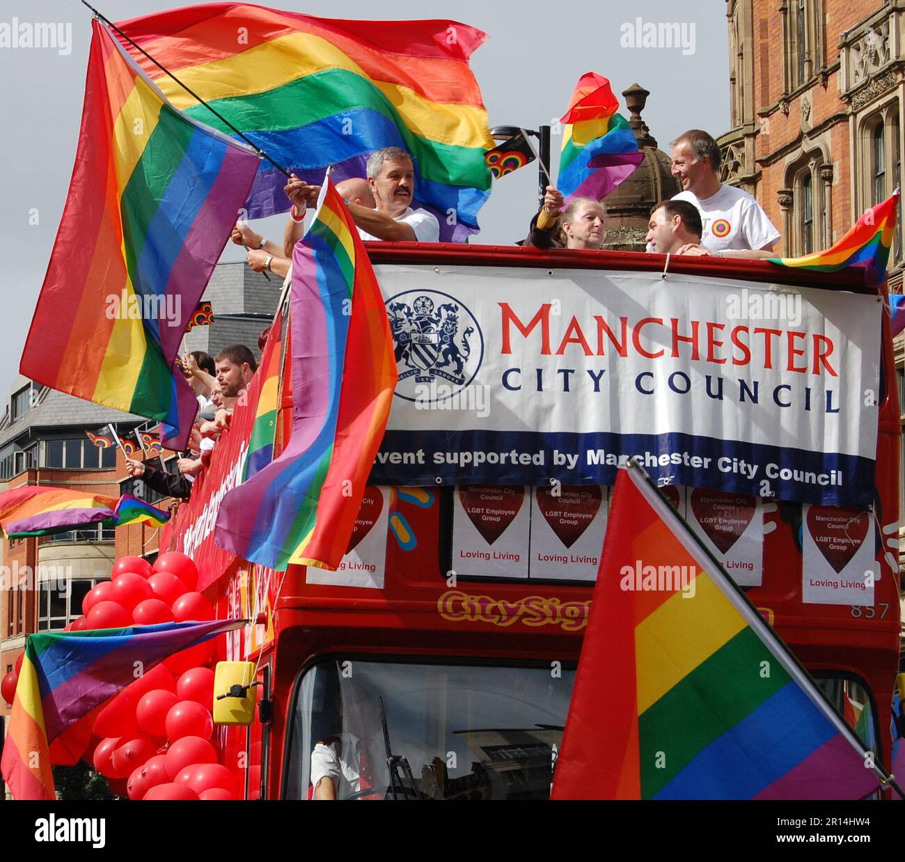 Manchester City Council OpenTopBus bei der Lesbischen, Schwulen