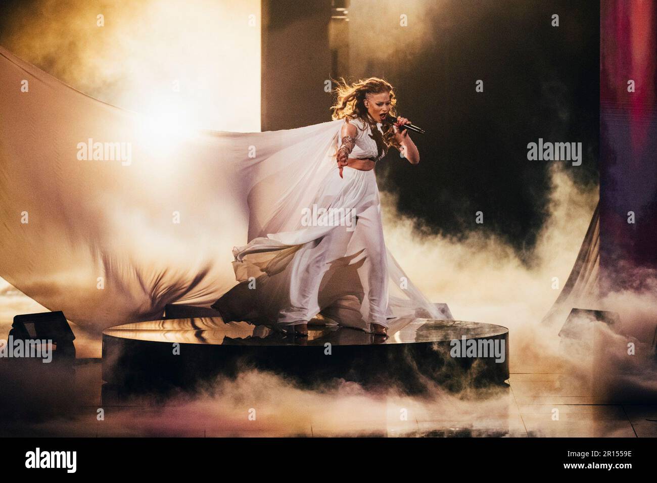 Das zweite Halbfinale des EUROVISION Song Contest 2023 ist in der Liverpool Arena in Großbritannien zu Ende gegangen und hat nun das letzte Finale von 10 Qualifikatoren für das große Finale am Samstagabend... Stockfoto