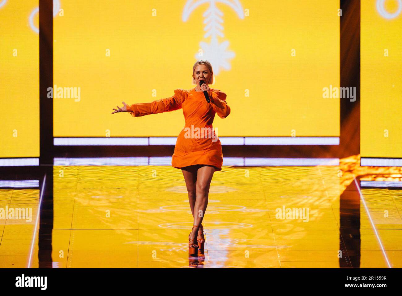 Das zweite Halbfinale des EUROVISION Song Contest 2023 ist in der Liverpool Arena in Großbritannien zu Ende gegangen und hat nun das letzte Finale von 10 Qualifikatoren für das große Finale am Samstagabend... Stockfoto