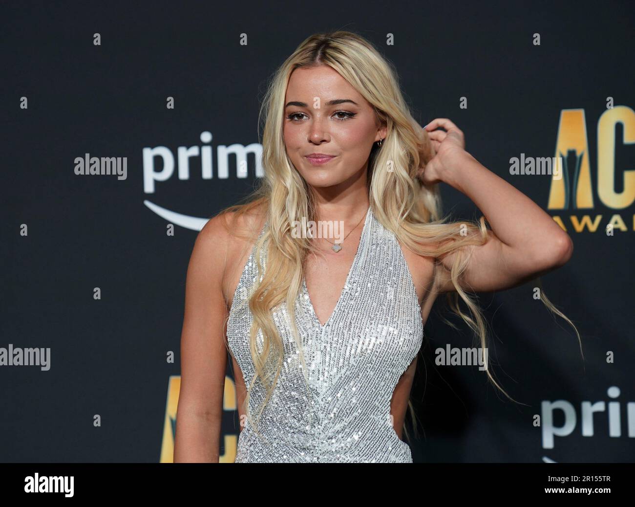 Olivia Dunne arrives at the 58th annual Academy of Country Music Awards on Thursday, May 11, 2023, at the Ford Center in Frisco, Texas. (AP Photo/Jeffrey McWhorter) Stockfoto