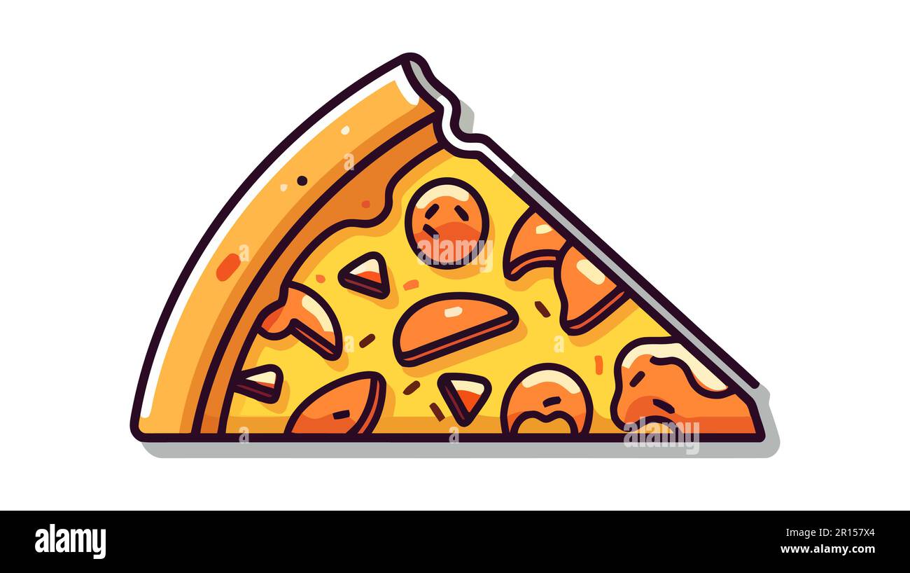 Pizza-Flachvektordarstellung. Ein Stück Pizza für Restaurant, Abendessen und italienisches Menü. Stock Vektor