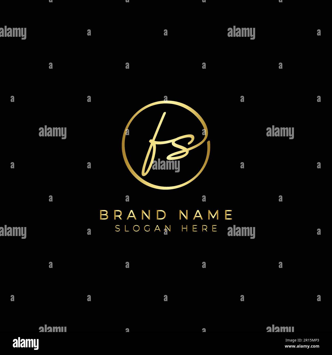 F, S, FS Anfangsbuchstabe handschriftlich und Signature Vector Logo. Geschäftsvorlage in Rundform Strichgrafiken Stock Vektor
