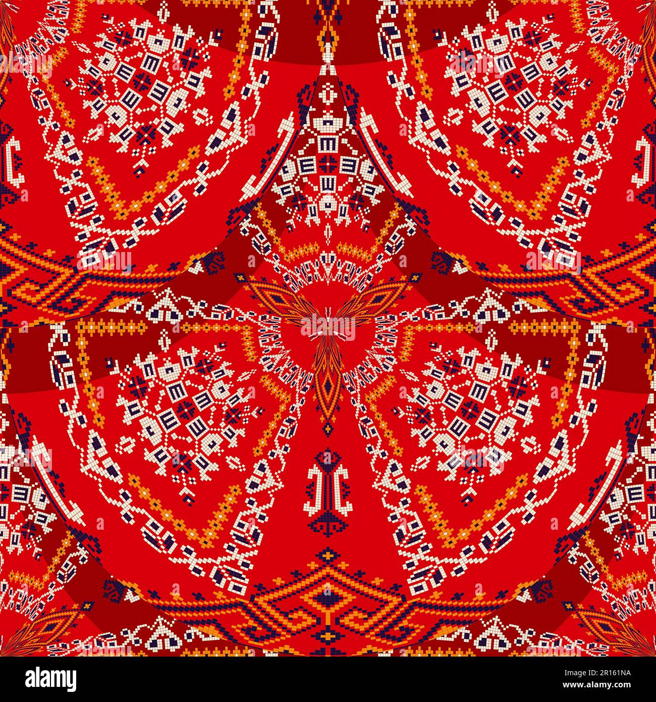 Rumänische Stickerei, nahtloses Muster-Vektordesign Stockfoto