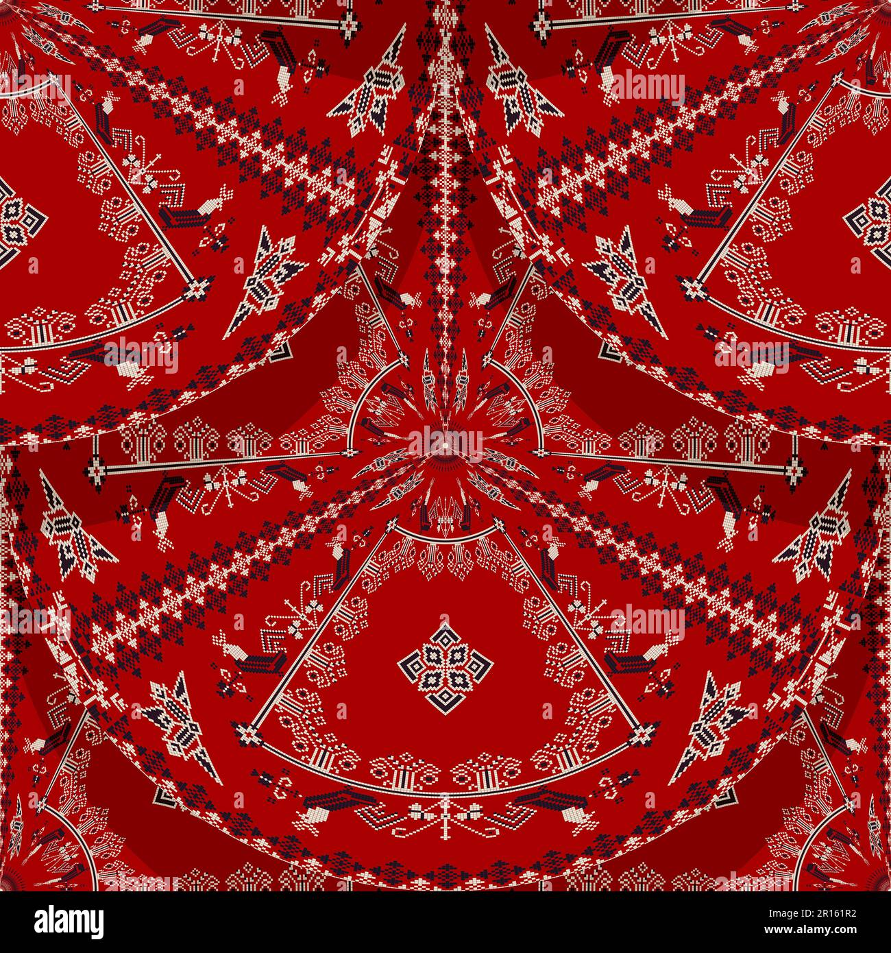 Rumänische Stickerei, nahtloses Muster-Vektordesign Stockfoto