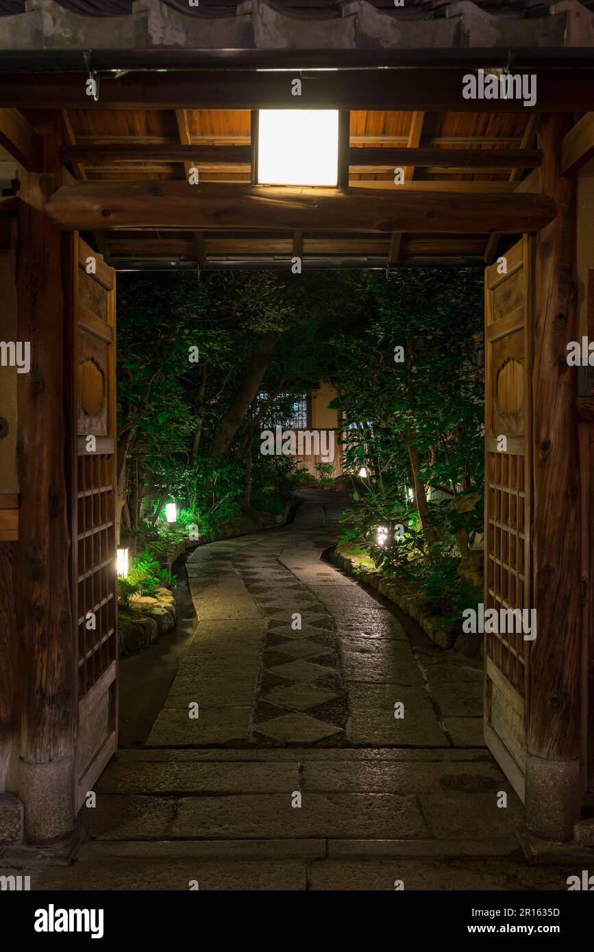 Feierliche Lichter der Restaurants von Gion Stockfoto