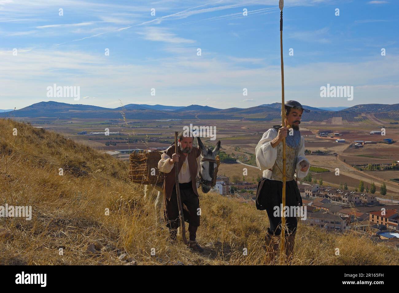 Consuegra, Vertretung von Quijote während des Saffron Rose Festivals, Provinz Toledo, Route of Don Quijote, Castilla-La Mancha, Spanien Stockfoto