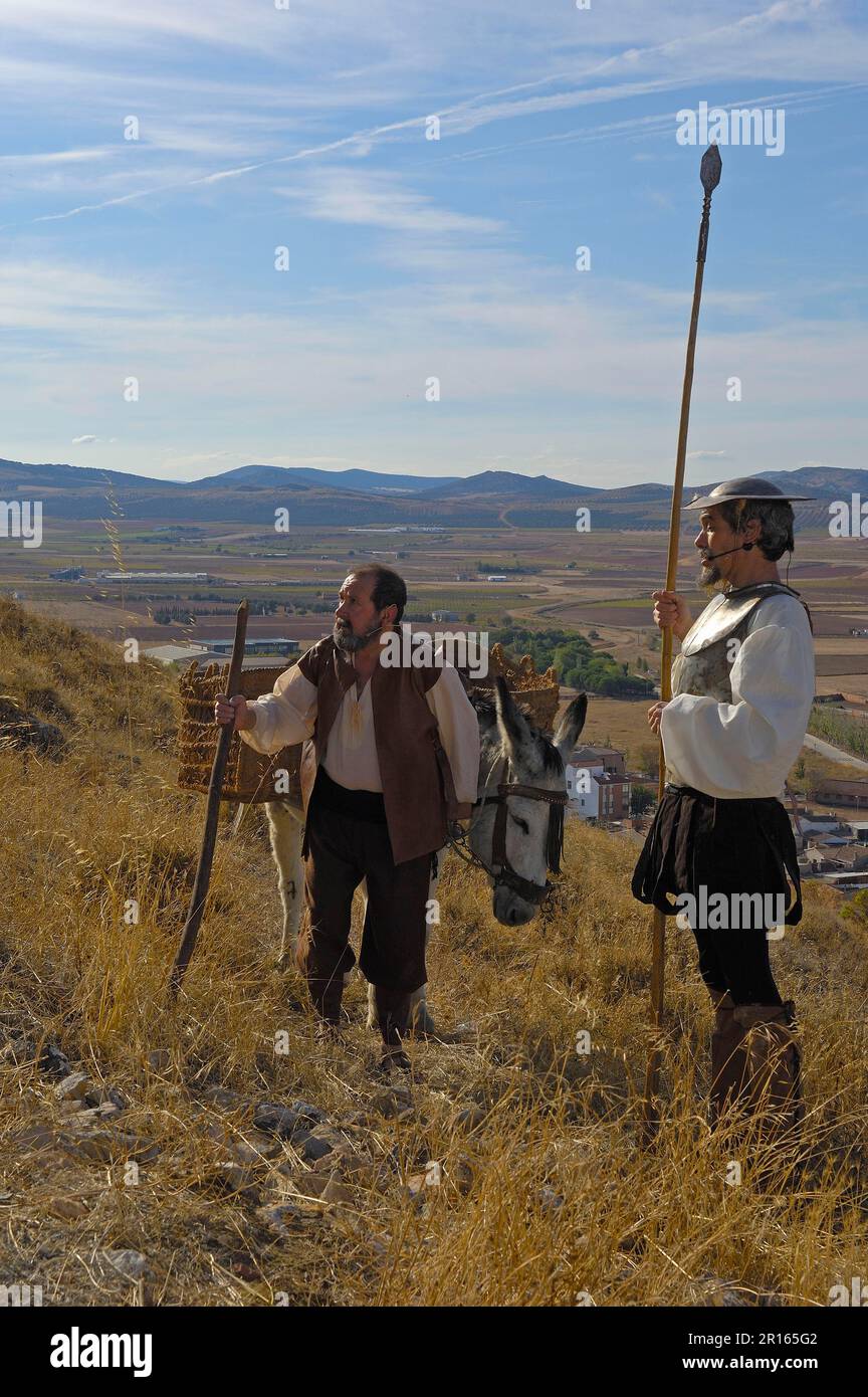 Consuegra, Vertretung von Quijote während des Saffron Rose Festivals, Provinz Toledo, Route of Don Quijote, Castilla-La Mancha, Spanien Stockfoto