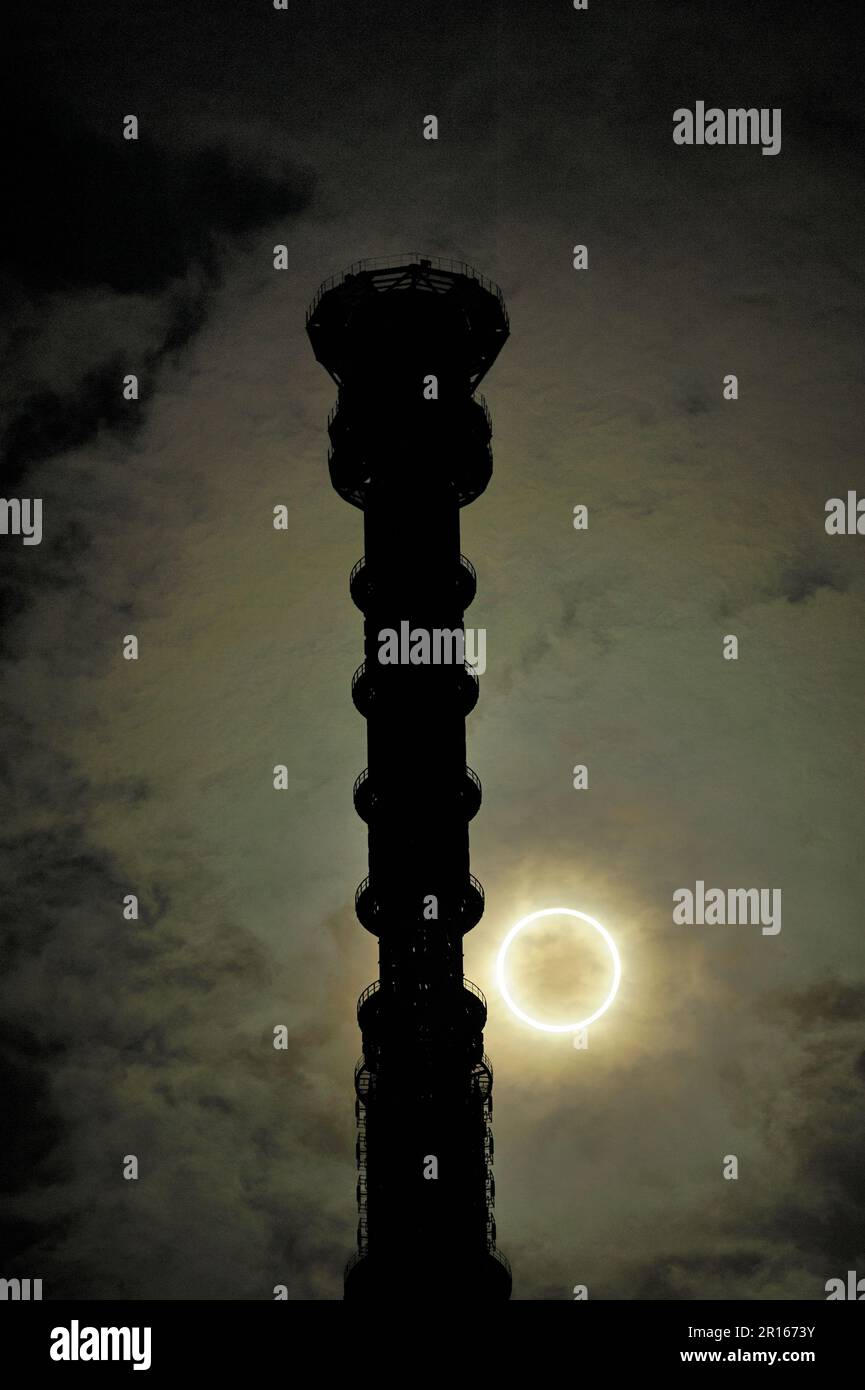 Tokyo Sky Tree und die ringförmige Sonnenfinsternis Stockfoto