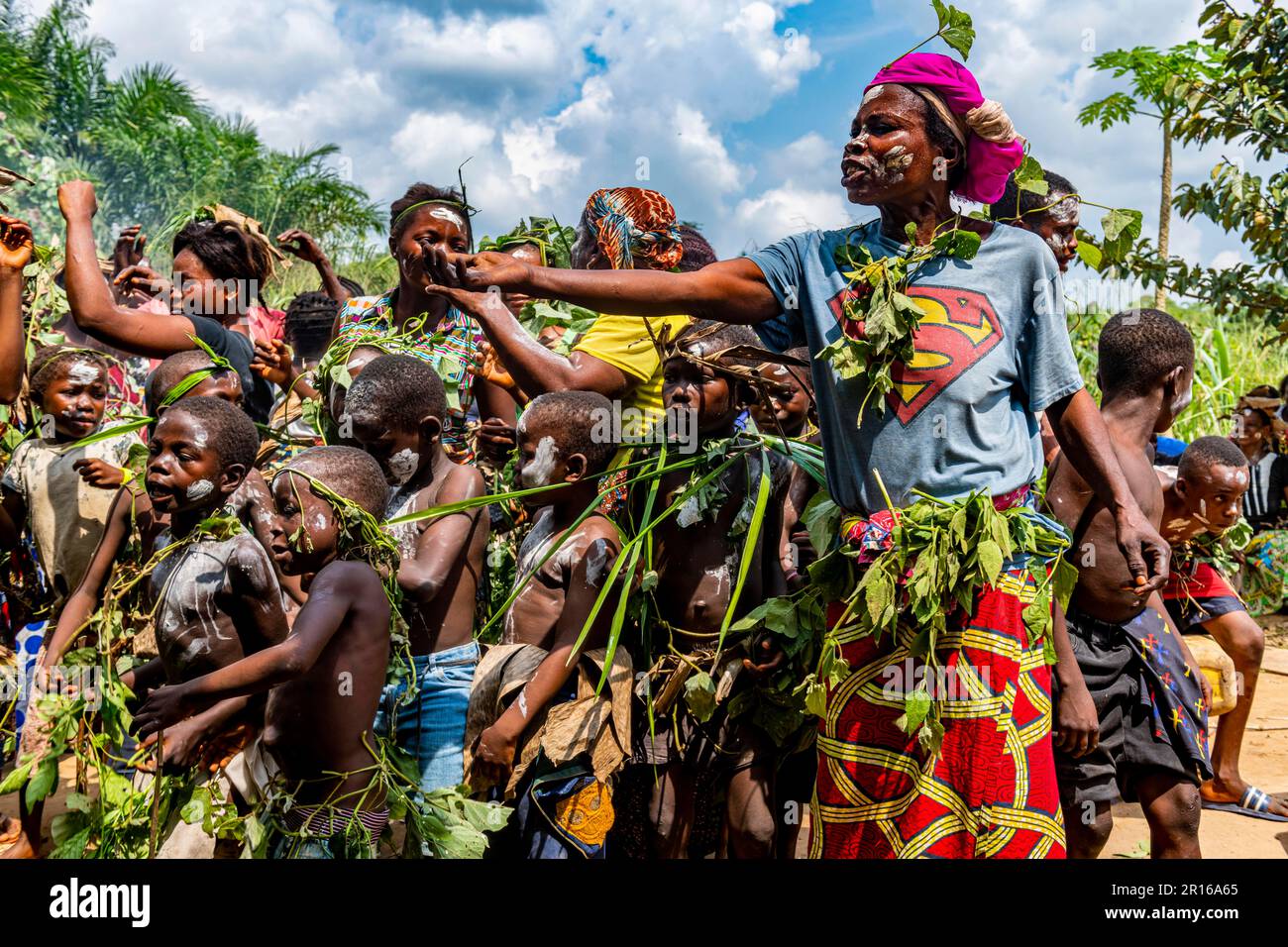 Einwohner des Pygmäenstamms, Kisangani, Kongo Stockfoto