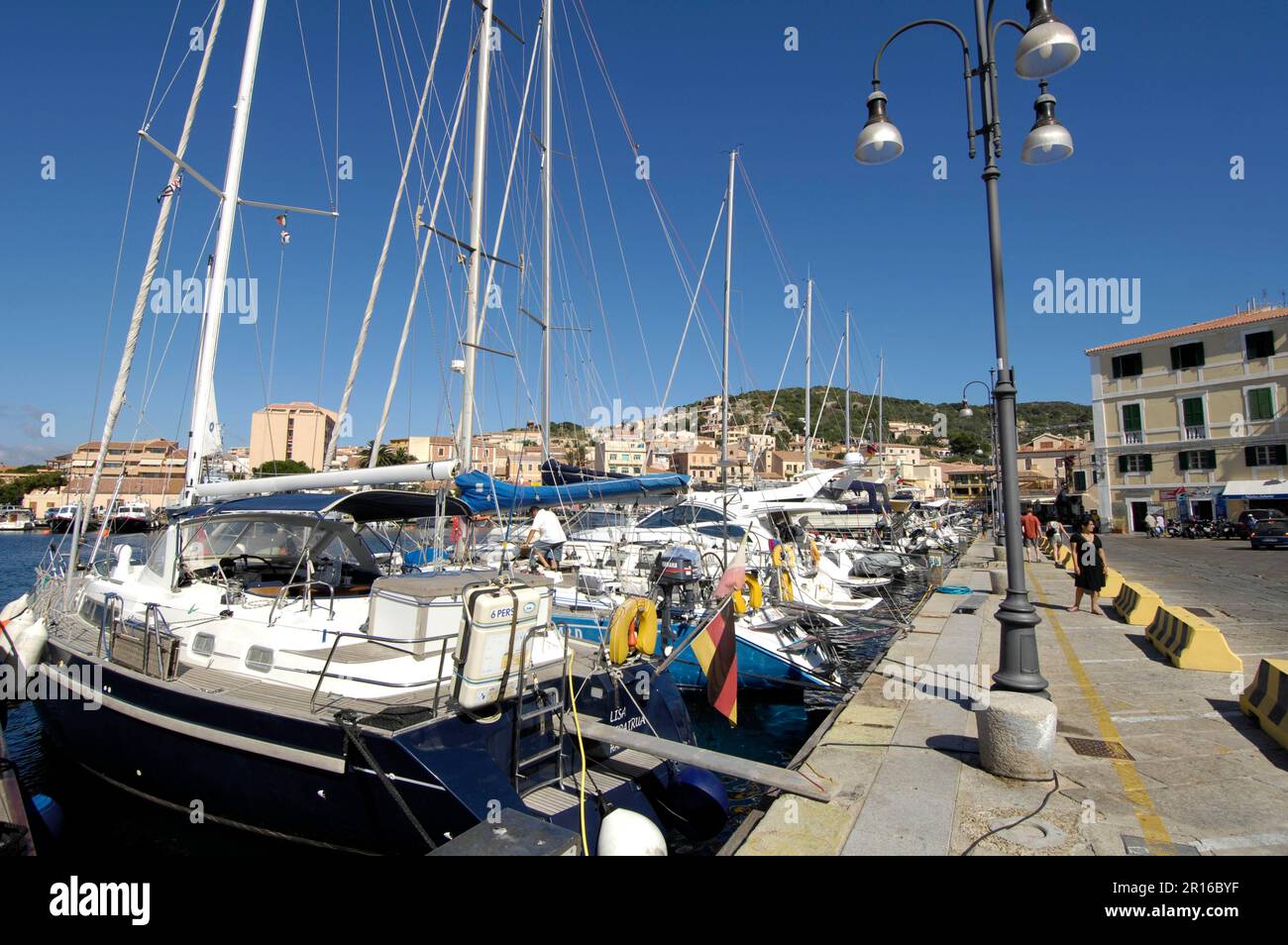 Hafen von La Maddalena, Europa, Archipel La Maddalena, Provinz Olbia-Tempio, Sardinien, Italien Stockfoto