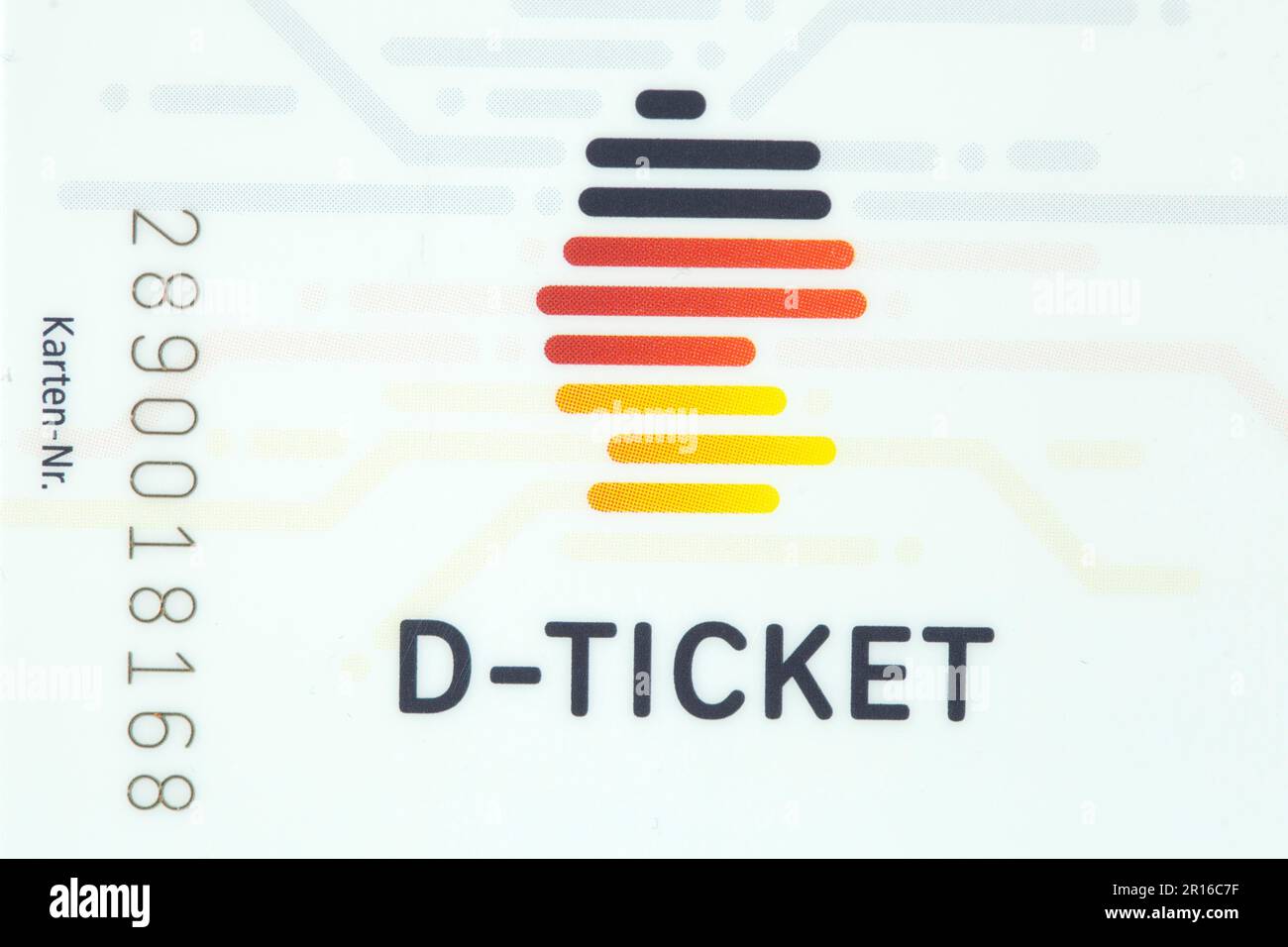 Deutschland-Ticket D-Ticket oder 49 Euro Ticket für den öffentlichen Nahverkehr auf einer Chipkarte, Deutschland Stockfoto