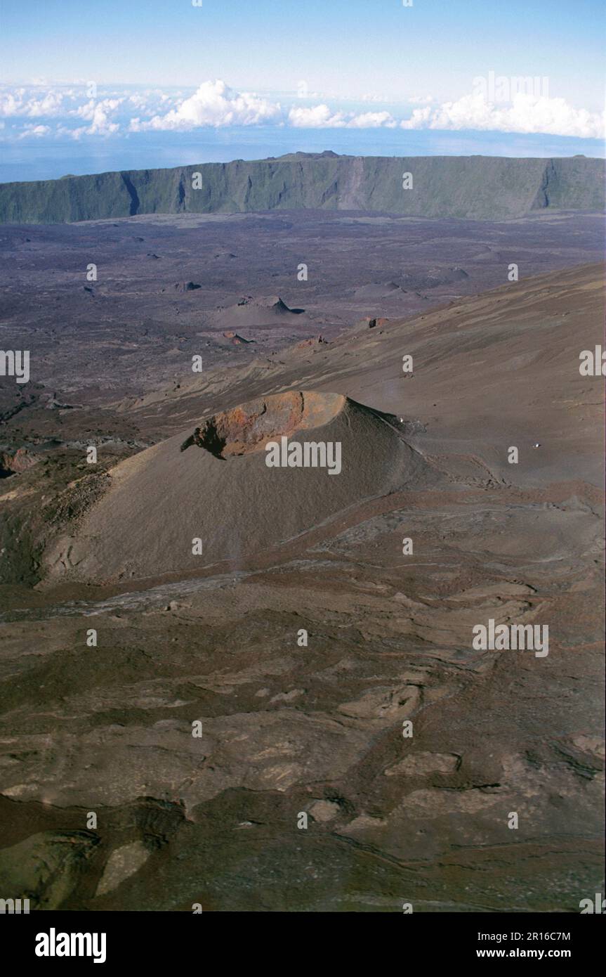 Vulkan, Piton de la Fournaise, Hochplateau, La Réunion, französisches überseeisches Departement Stockfoto