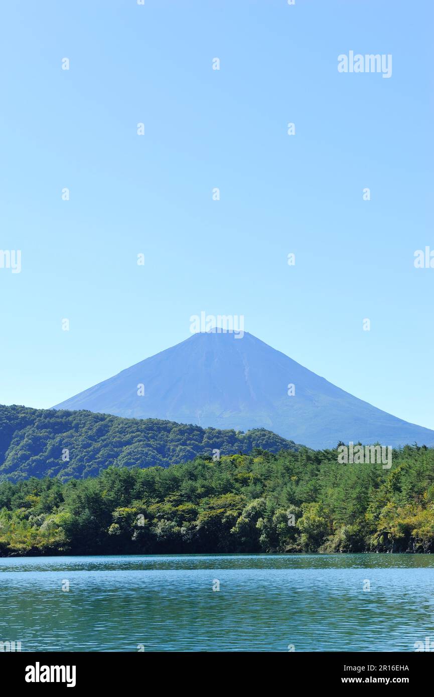 Fuji-Berg vom Nishi-See aus gesehen Stockfoto