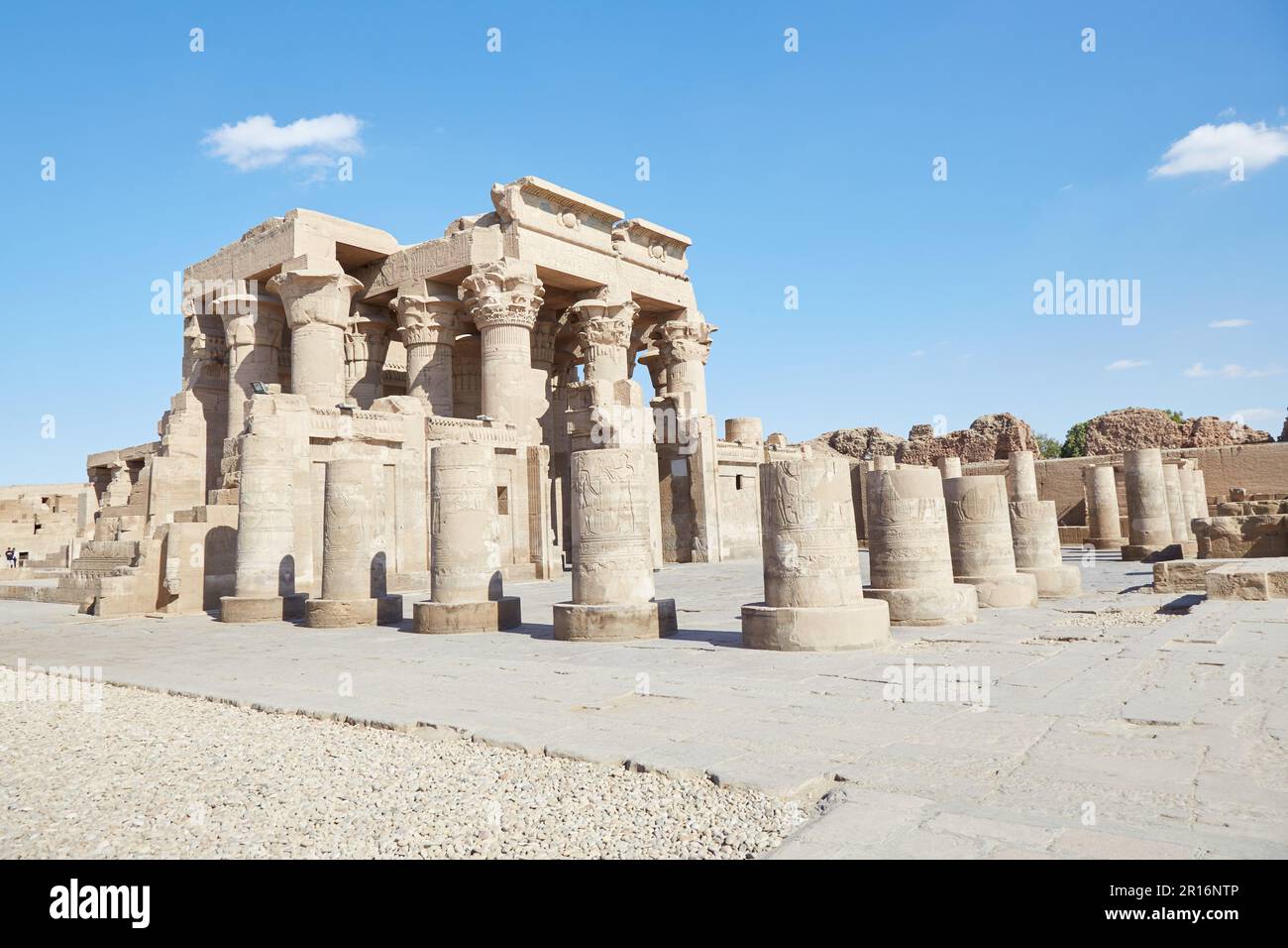 Kom Ombo datiert auf die ptolemäische Ära und widmete sich Sobek und Horus dem Ältesten Stockfoto