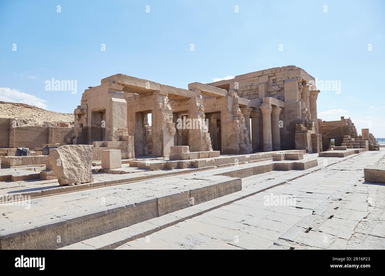 Kom Ombo datiert auf die ptolemäische Ära und widmete sich Sobek und Horus dem Ältesten Stockfoto
