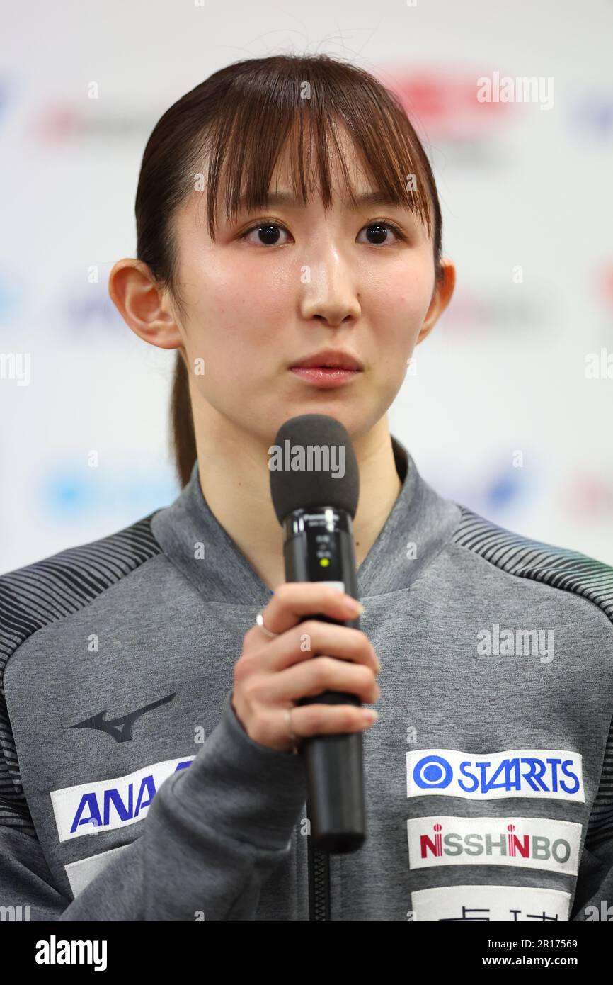 Tokio, Japan. 12. Mai 2023. Hina Hayata Tischtennis : Pressekonferenz für die 2023. Table-Tennis-Weltmeisterschaft in Tokio, Japan. Kredit: Yohei Osada/AFLO SPORT/Alamy Live News Stockfoto