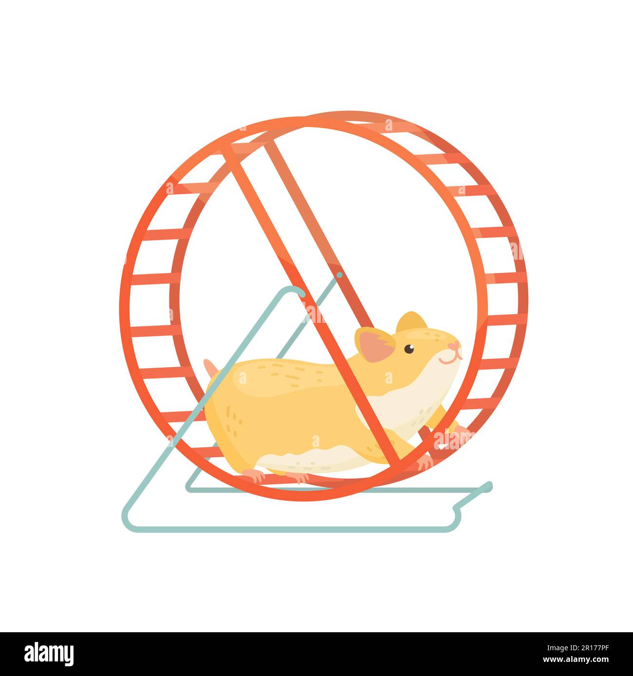 Hamster läuft im Rad. Vektor-Cartoon-Illustration Stock-Vektorgrafik - Alamy