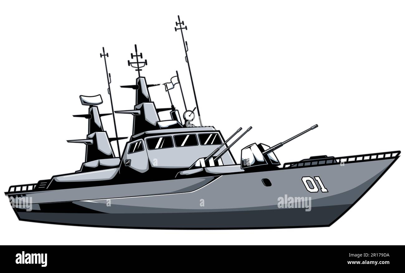 Schlachtschiff auf White Stock Vektor