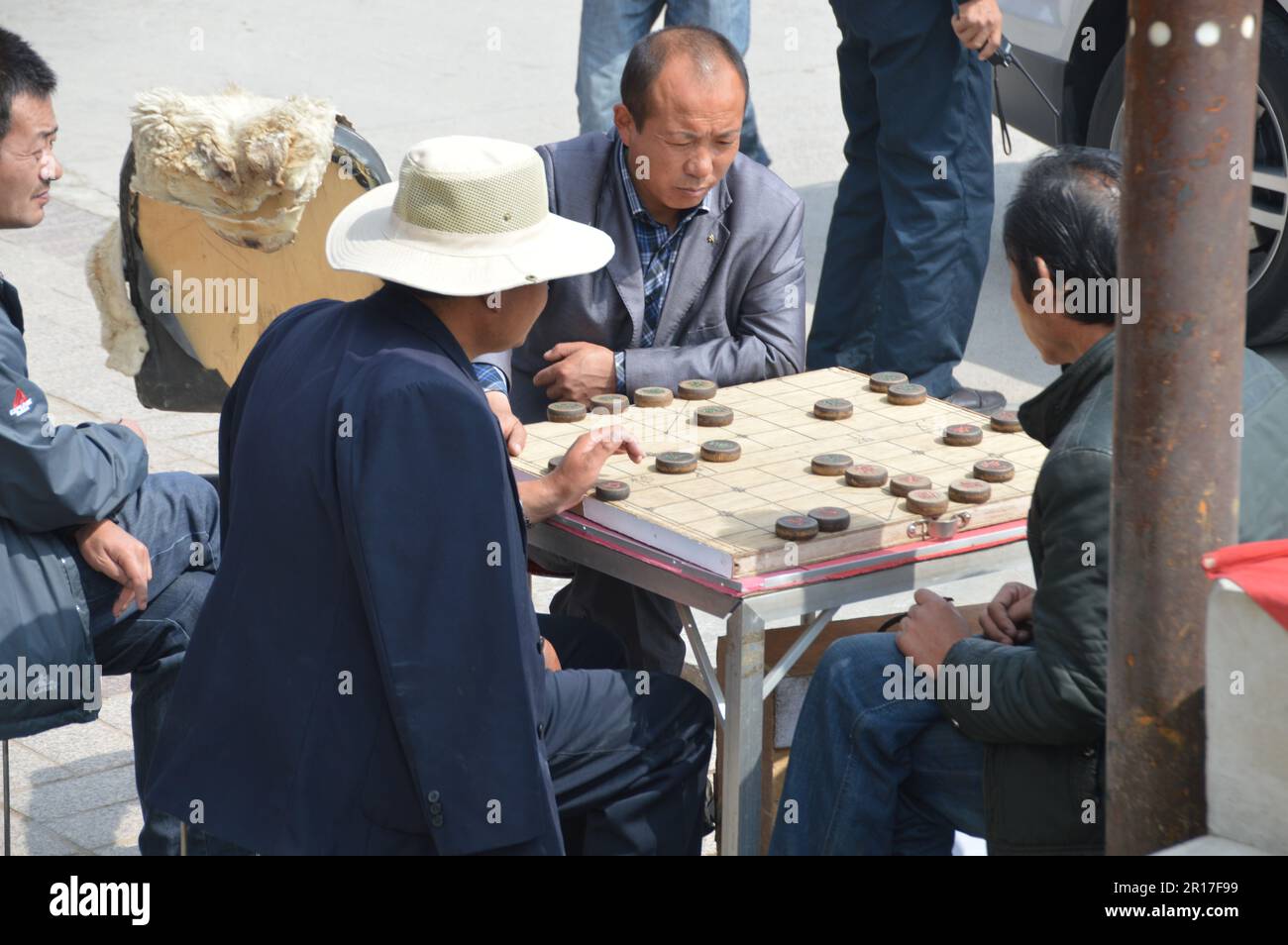 Volksrepublik China, Xining: Ein Spiel chinesischer Dame? Stockfoto