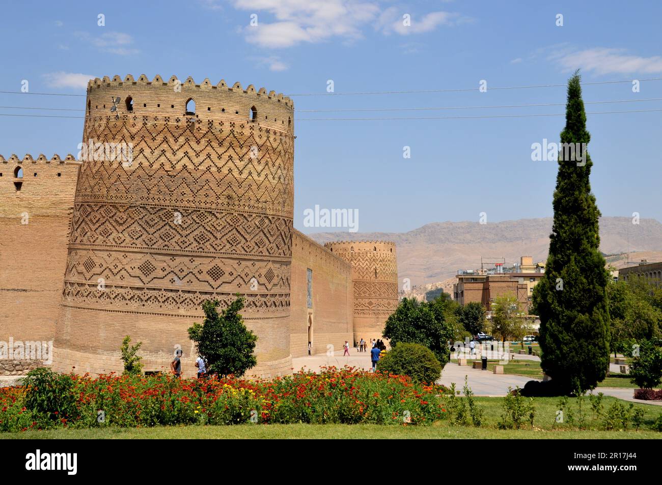 Iran, Shiraz: ARG-e Karim Khan (Zitadelle) wurde in der frühen Zand-Zeit als Teil des königlichen Hofes von Karim Khan erbaut. Es hat vier Ecktürme Stockfoto