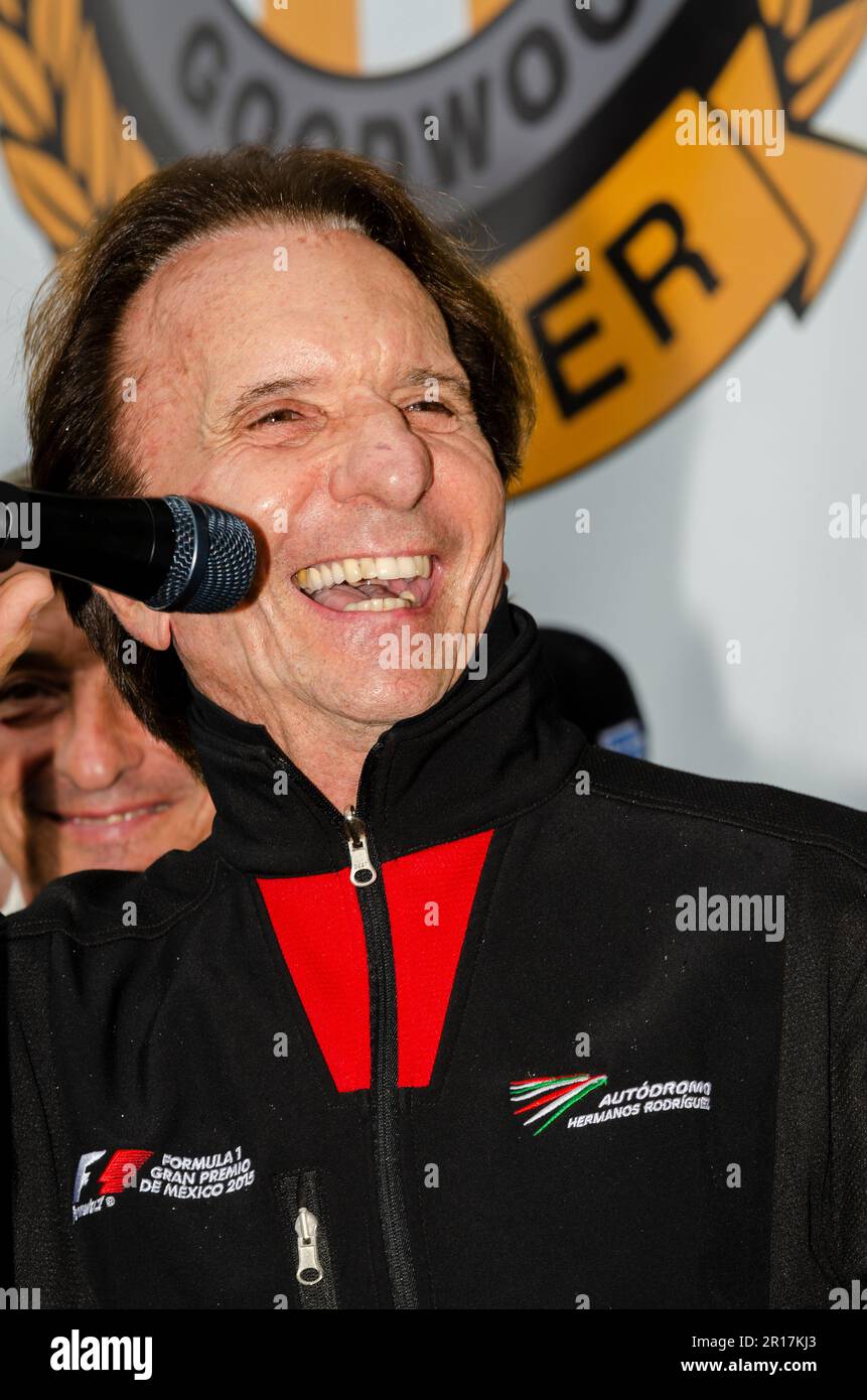 Emerson Fittipaldi beim Goodwood Festival of Speed 2016. Ehemaliger Rennfahrer aus dem Jahr F1. Stockfoto