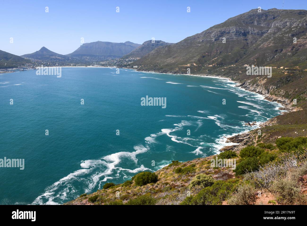 Küstenlandschaft auf Chapmans Peak Drive in Südafrika Stockfoto