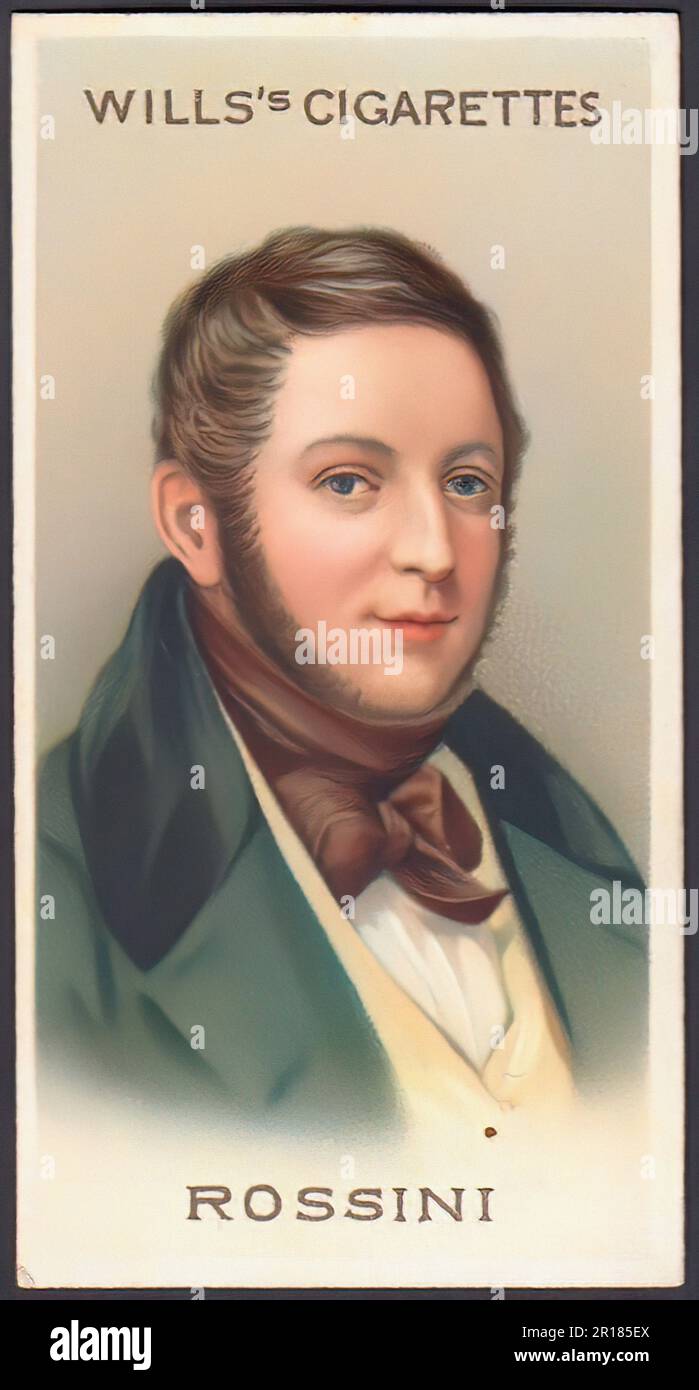 Gioachino Rossini - Alte Zigarettenkarte Stockfoto