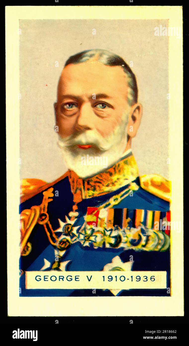 King George V - Australischer Tradecard im Vintage-Stil Stockfoto