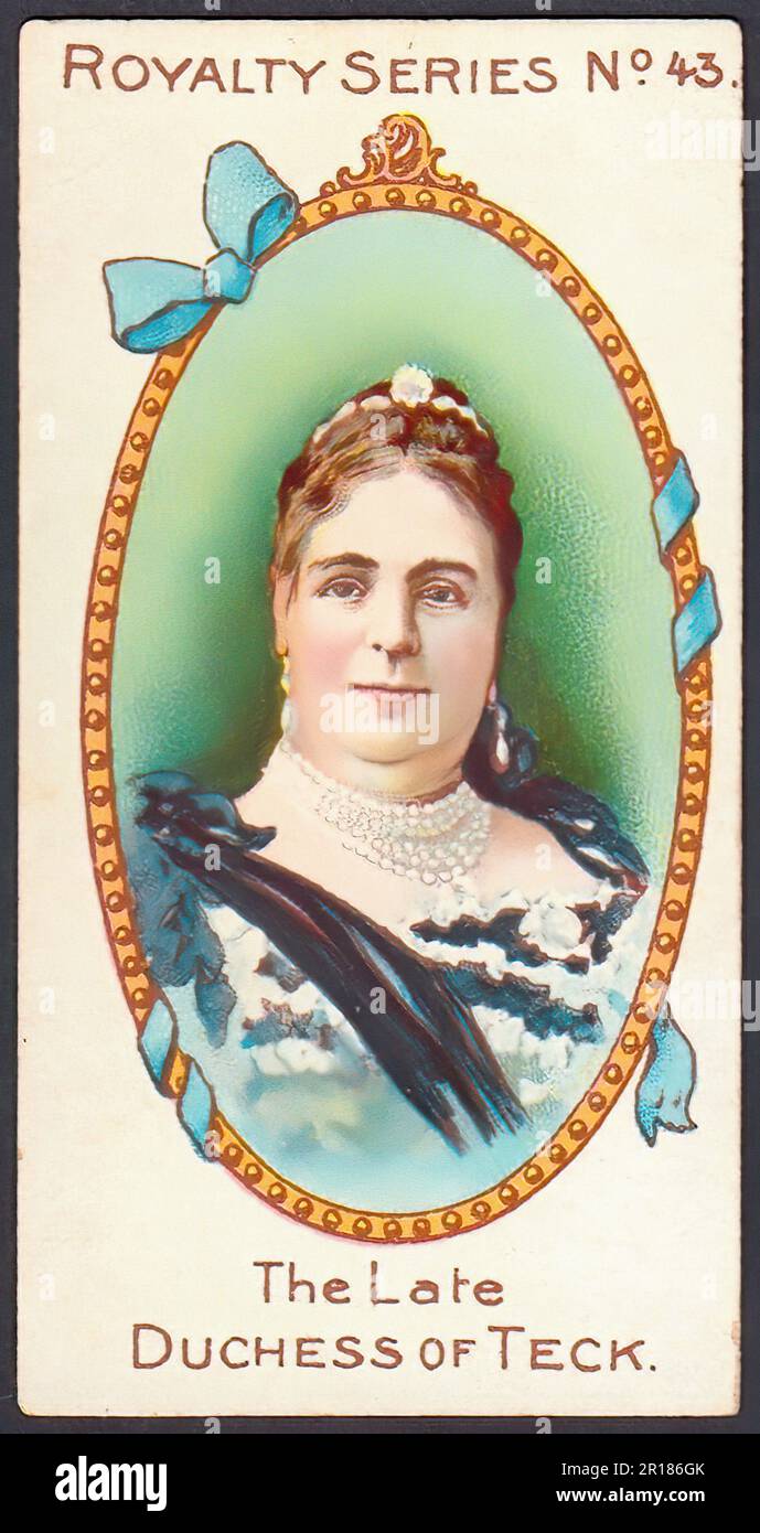 Die verstorbene Herzogin von Teck - alte Zigarettenkarte Stockfoto