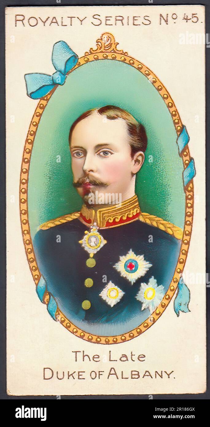 Der späte Herzog von Albany - Oldtimer-Zigarettenkarte Stockfoto