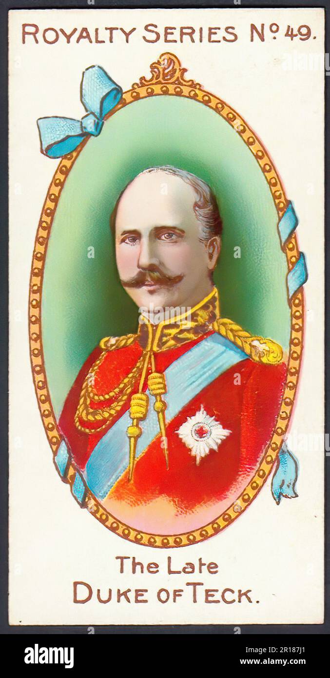 Der verstorbene Duke of Teck - eine alte Zigarettenkarte Stockfoto