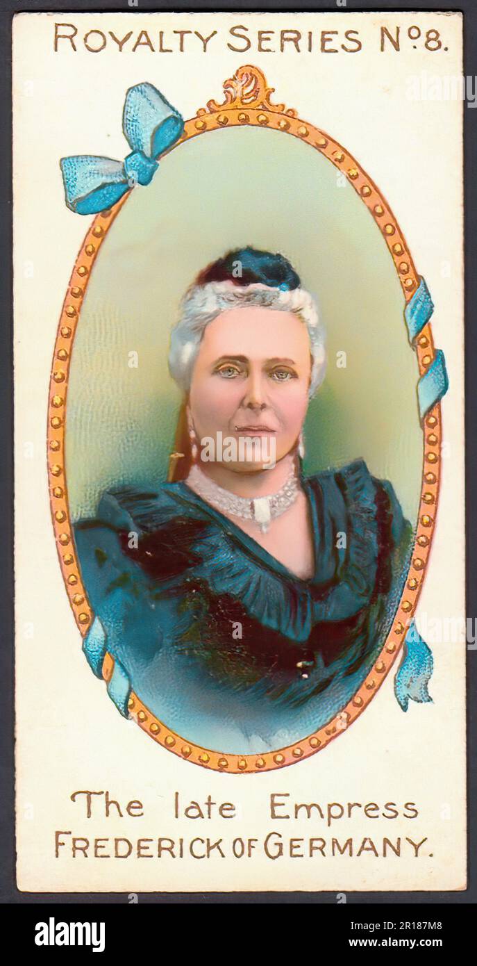 Die verstorbene Kaiserin Deutschlands - Oldtimer-Zigarettenkarte Stockfoto