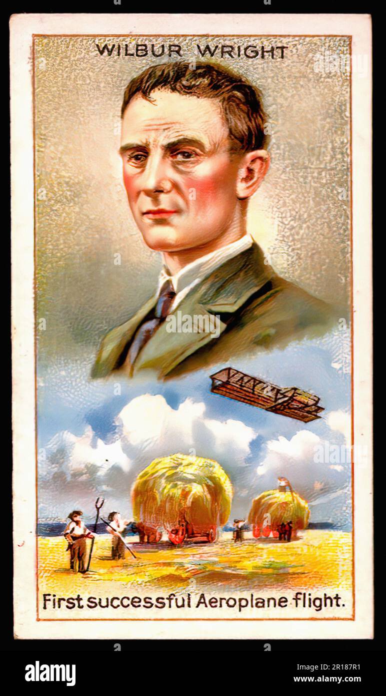 Wilbur Wright - Oldtimer-Zigarettenkarte Stockfoto