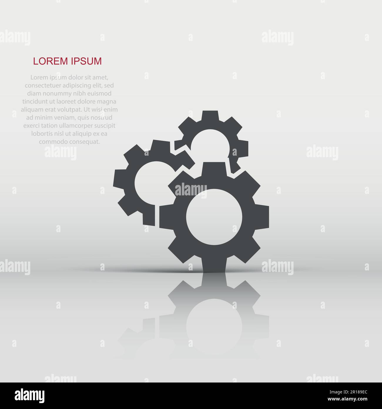 Gang vektor Icon im flachen Stil. Zahnrad Abbildung auf weißem Hintergrund isoliert. Zahnrad Zahnrad Geschäftskonzept. Stock Vektor