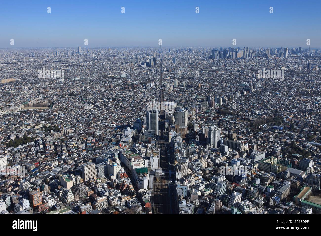 Ogikubo Station Luftaufnahme aus dem Osten Ikebukuro, Himmelsbaum, Shinjuku Gegend Stockfoto