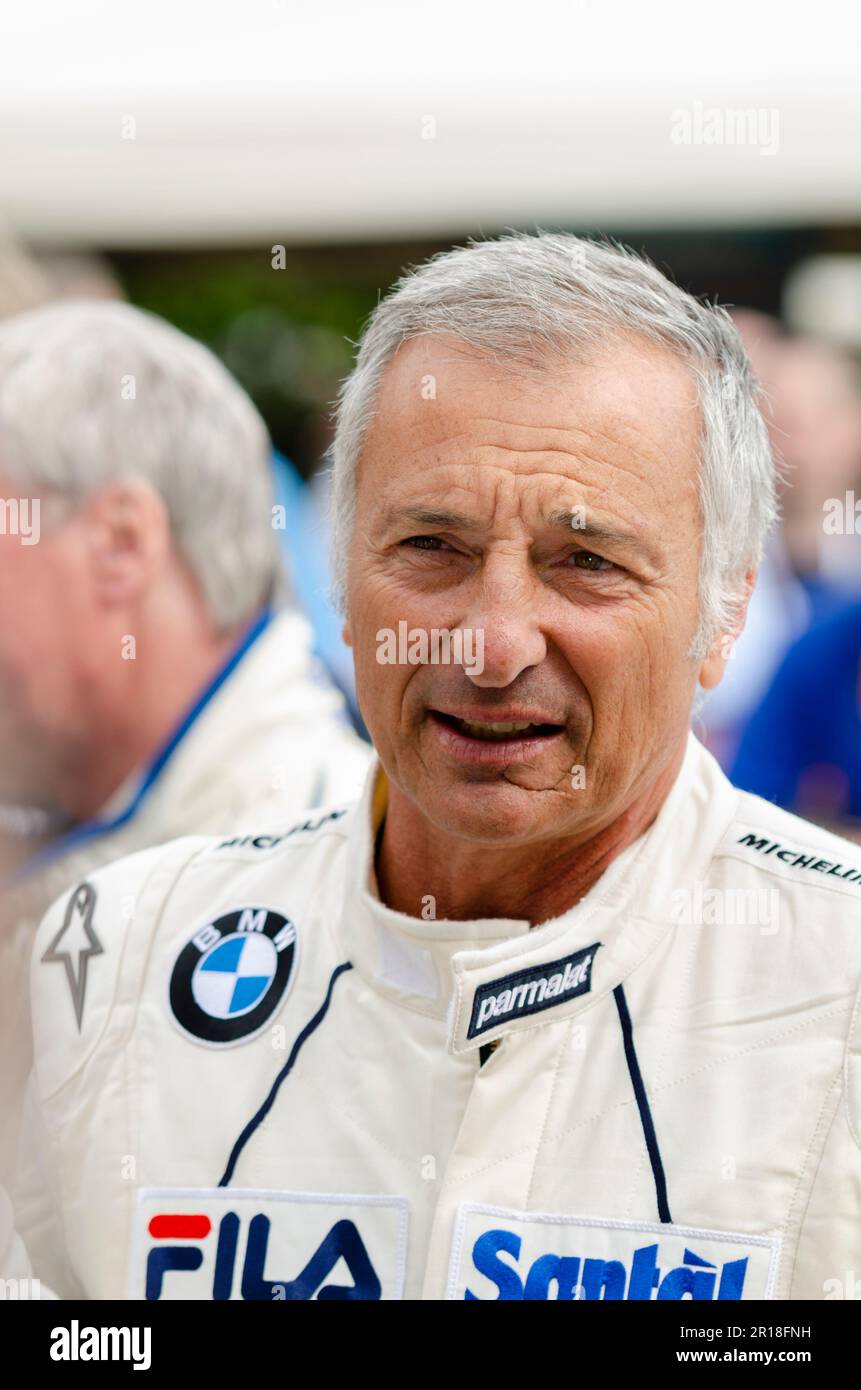 Riccardo Patrese beim Goodwood Festival of Speed 2016. Ehemaliger Grand-Prix-Rennfahrer Stockfoto