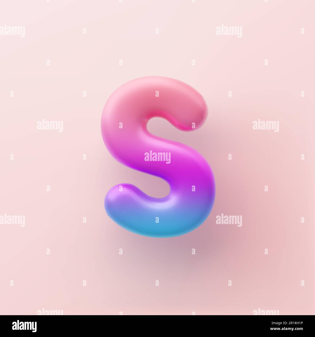 3D farbenfroher Buchstabe S auf hellem Hintergrund. Stock Vektor