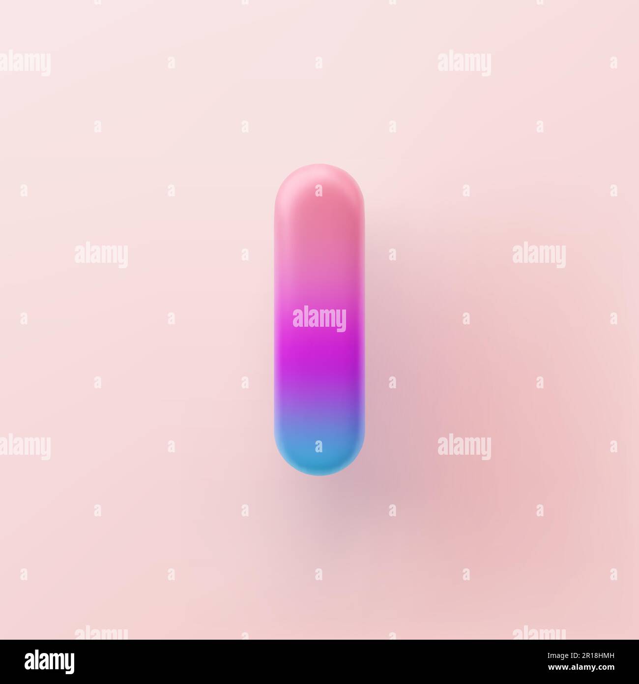 3D farbenfroher Farbbuchstabe I auf hellem Hintergrund. Stock Vektor