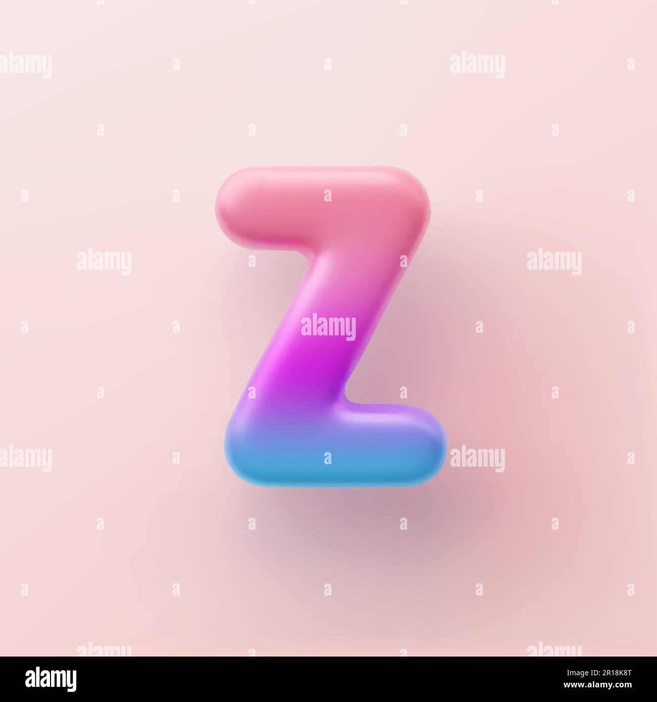 3D farbiger verlaufender Buchstabe Z auf hellem Hintergrund Stock Vektor