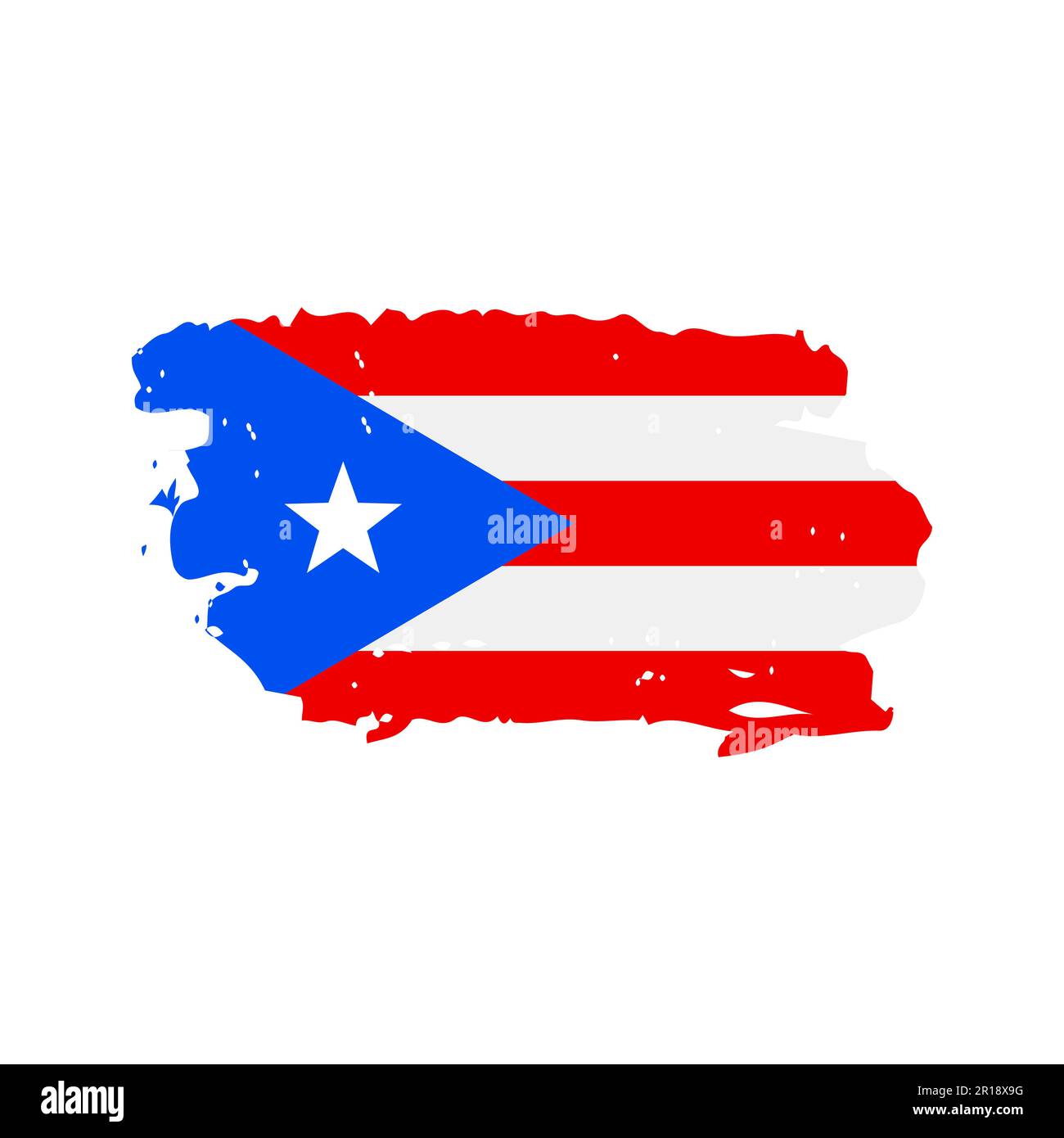 Flagge von Puerto Rico isoliert auf weiß. Puerto-Ricanischer Tag. Vektorvorlage für Typografie-Poster, Banner, Grußkarten, Flyer usw. Stock Vektor