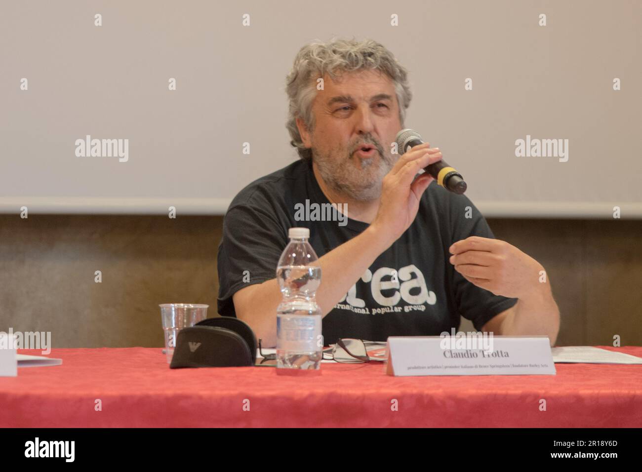 Ferrara, Italien. 12. Mai 2023. Pressekonferenz von Bruce Springsteen in Ferrara (Foto: Carlo Vergani/Pacific Press) Kredit: Pacific Press Media Production Corp./Alamy Live News Stockfoto