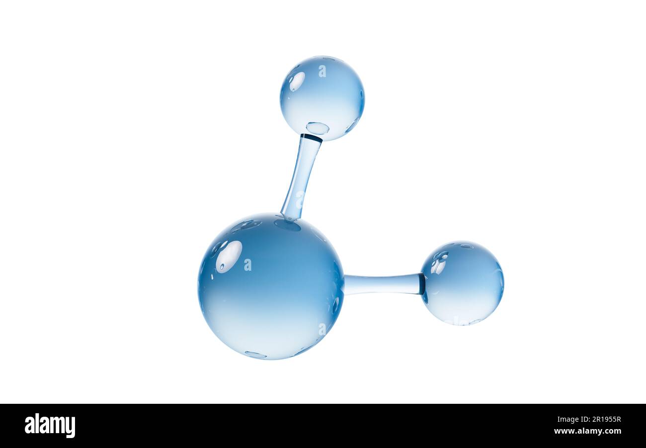 Molekül mit biologischem und chemischem Konzept, 3D-Rendering. Digitale Zeichnung. Stockfoto