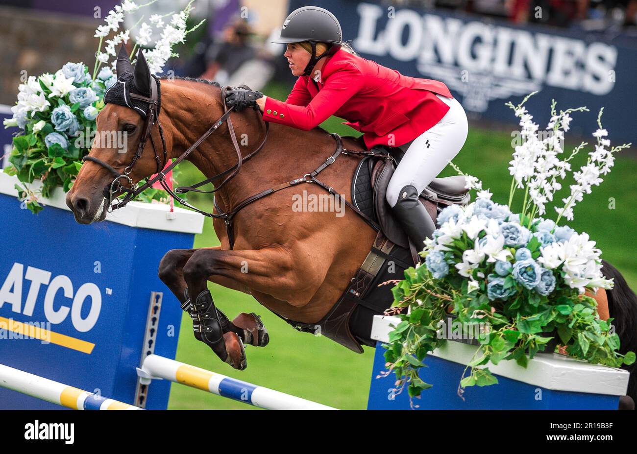 Mannschaftsreiter Jacqueline Steffens-Daly nimmt am 11. Mai 2023 am FEI Nations Cup 2023 in San Juan Capistrano, USA, Teil. Stockfoto