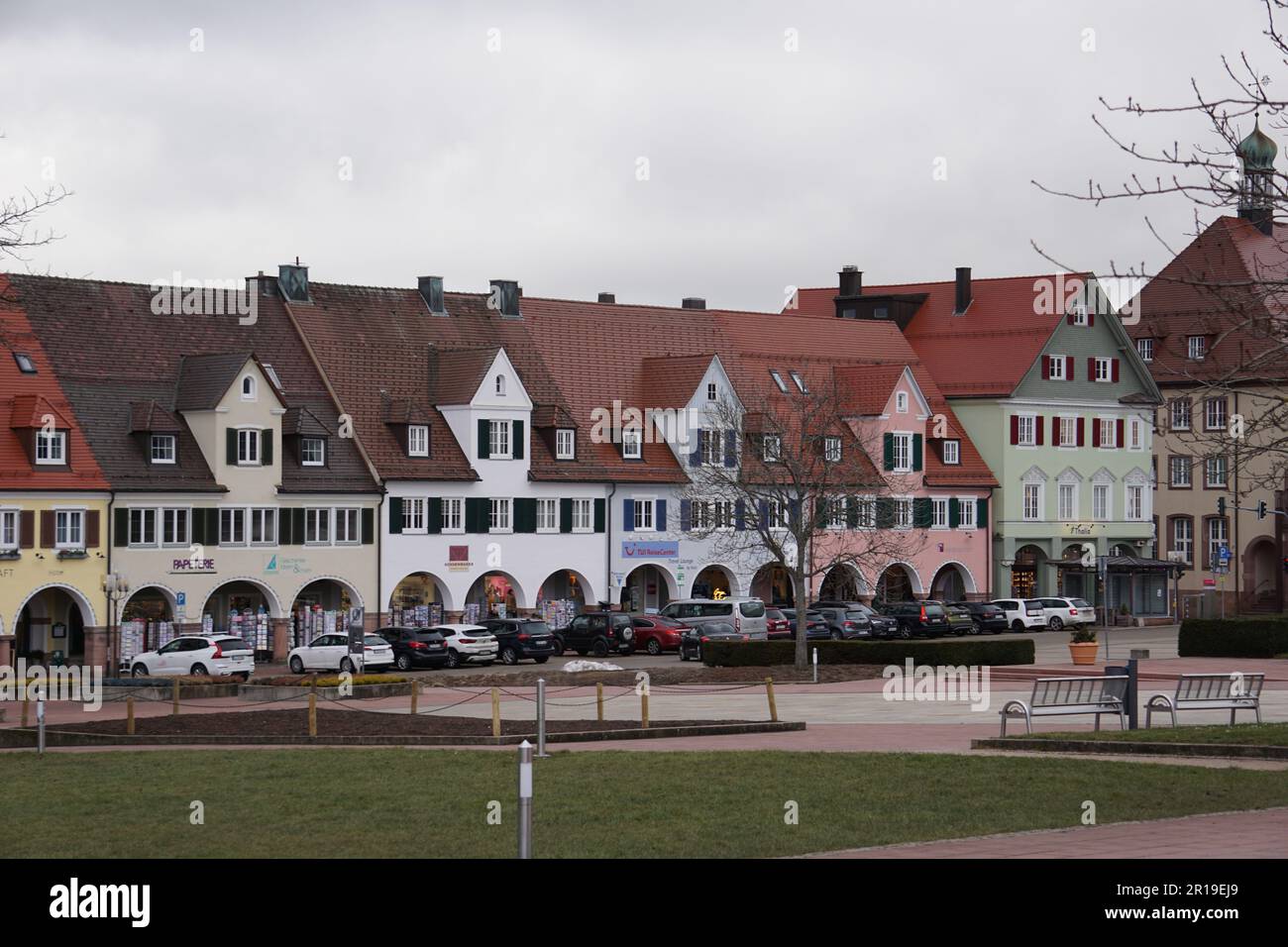 Gebäudefoto Freudenstadt in der Nähe des Schwarzwaldes Stockfoto