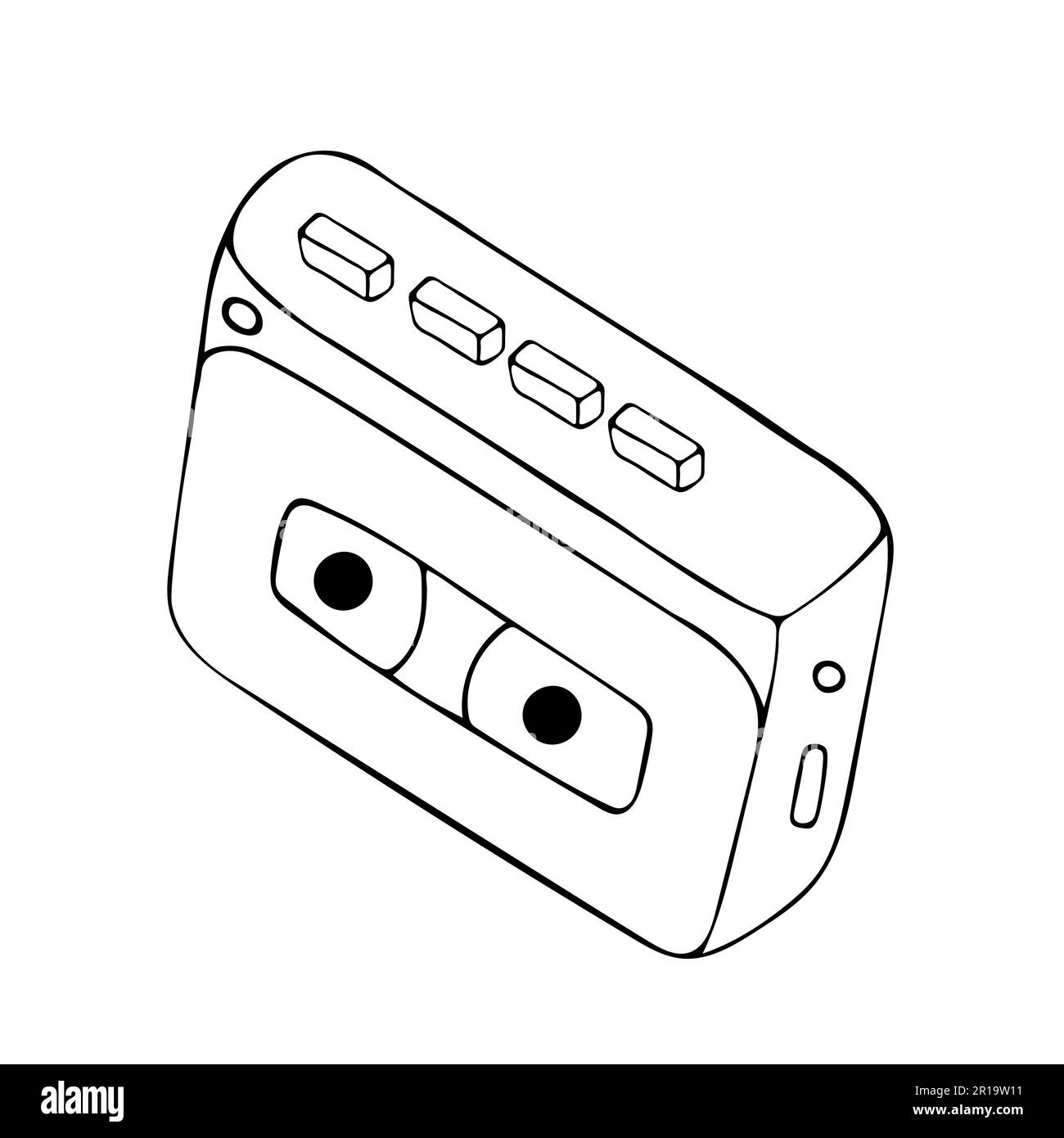 Symbole des Retro-Musik-Players isoliert auf weißem Hintergrund. Kassettenrekorder, Radios und Kassettenrekorder. Stock Vektor