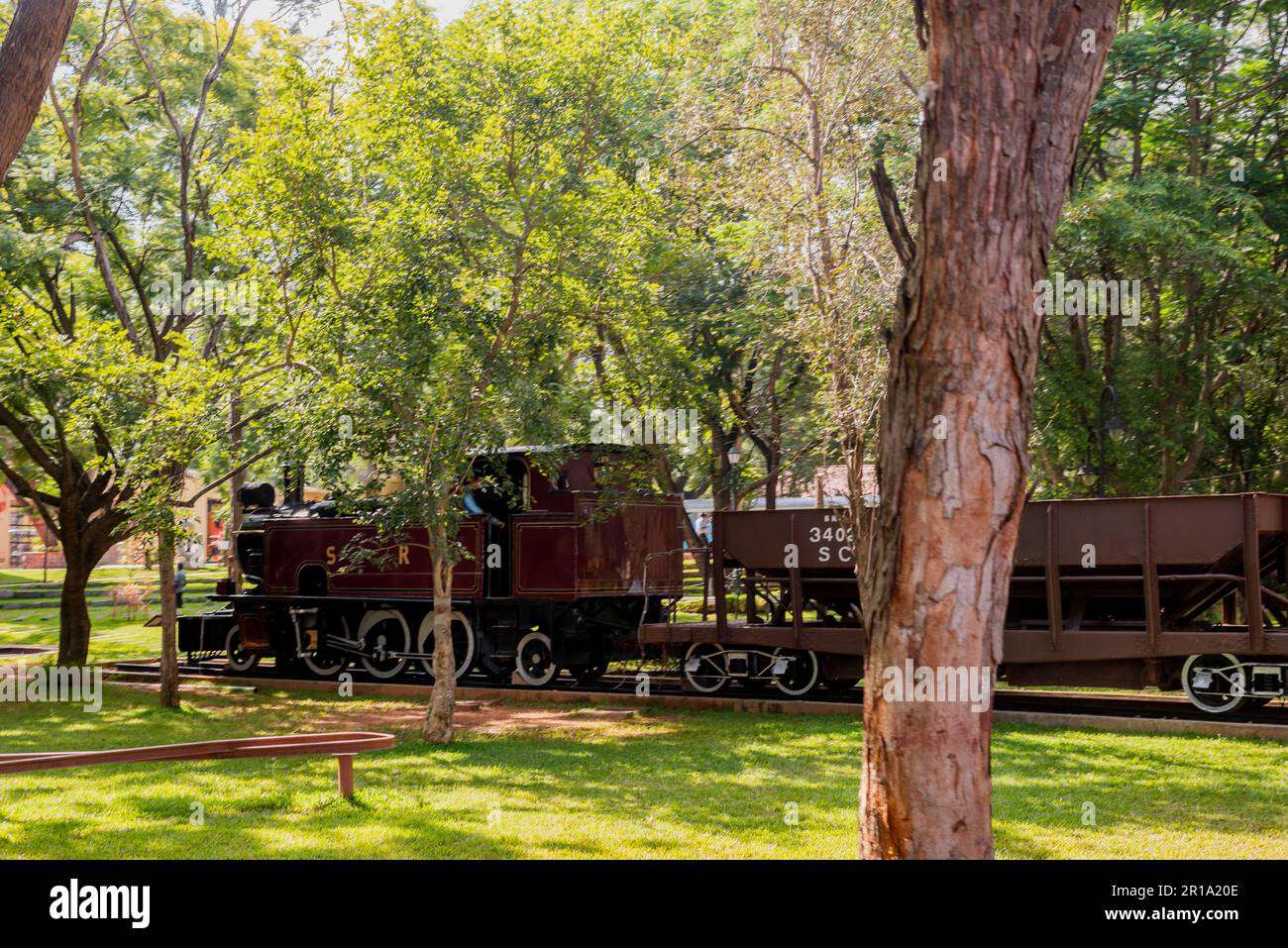 Mysore Railway Museum Karnataka India September 1 2022 Touristen besuchen das Mysore Railway Museum in Karnataka India Stockfoto