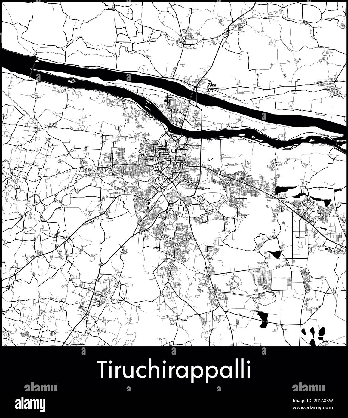 Stadtplan Asien Indien Tiruchirappalli Vektordarstellung Stock Vektor