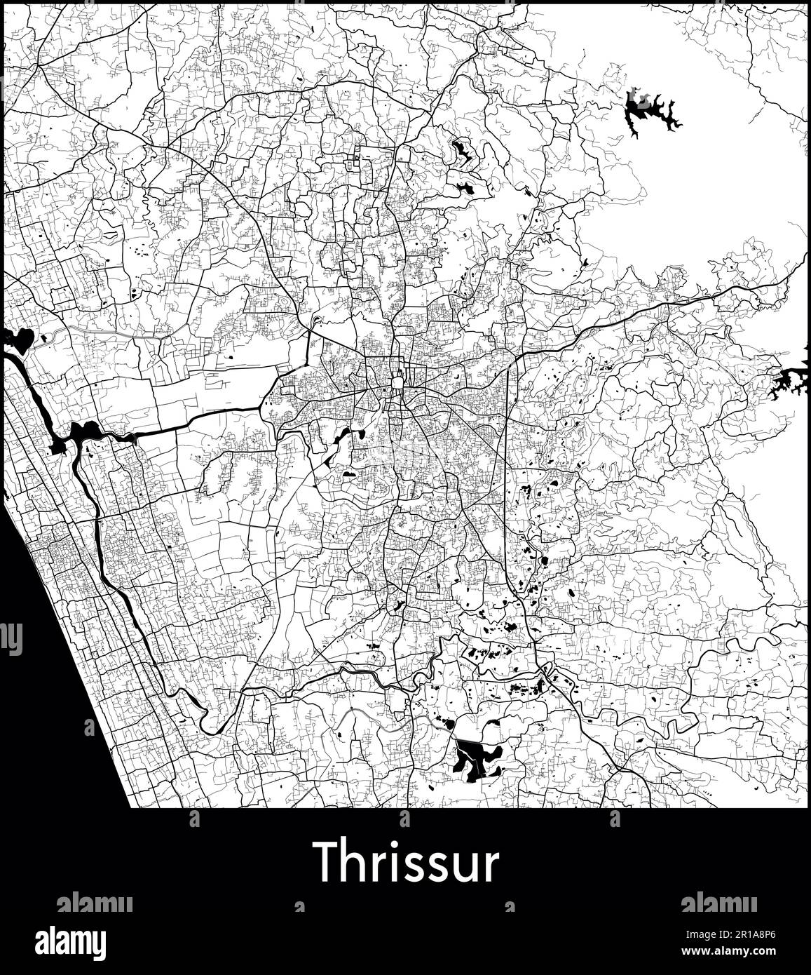 Vektordarstellung für Asien-Indien-Thrissur Stock Vektor