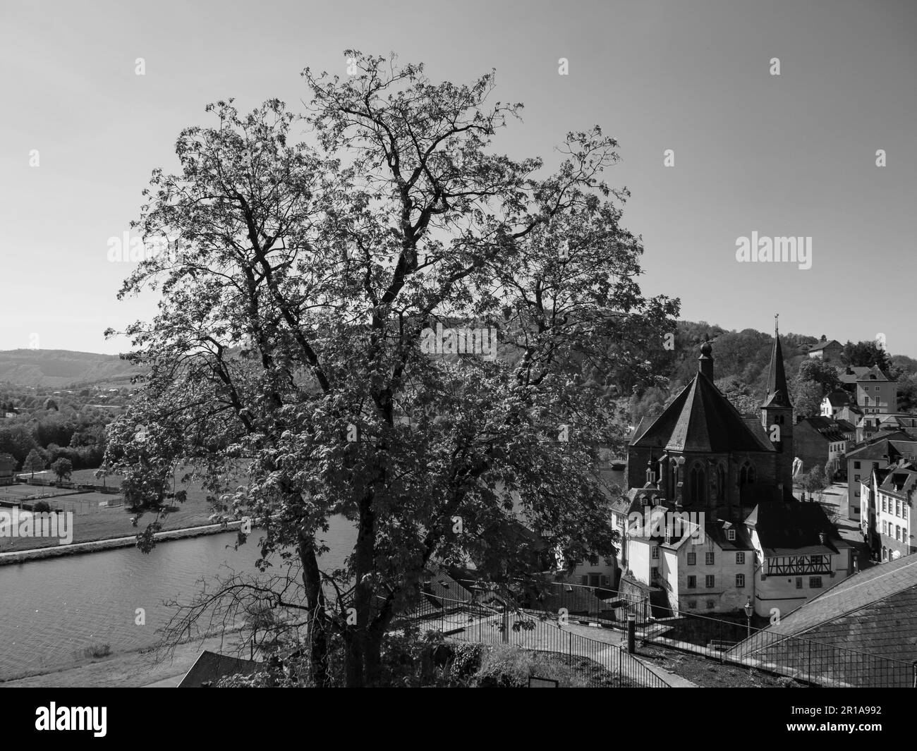 Die Stadt Saarburg am saar in deutschland Stockfoto