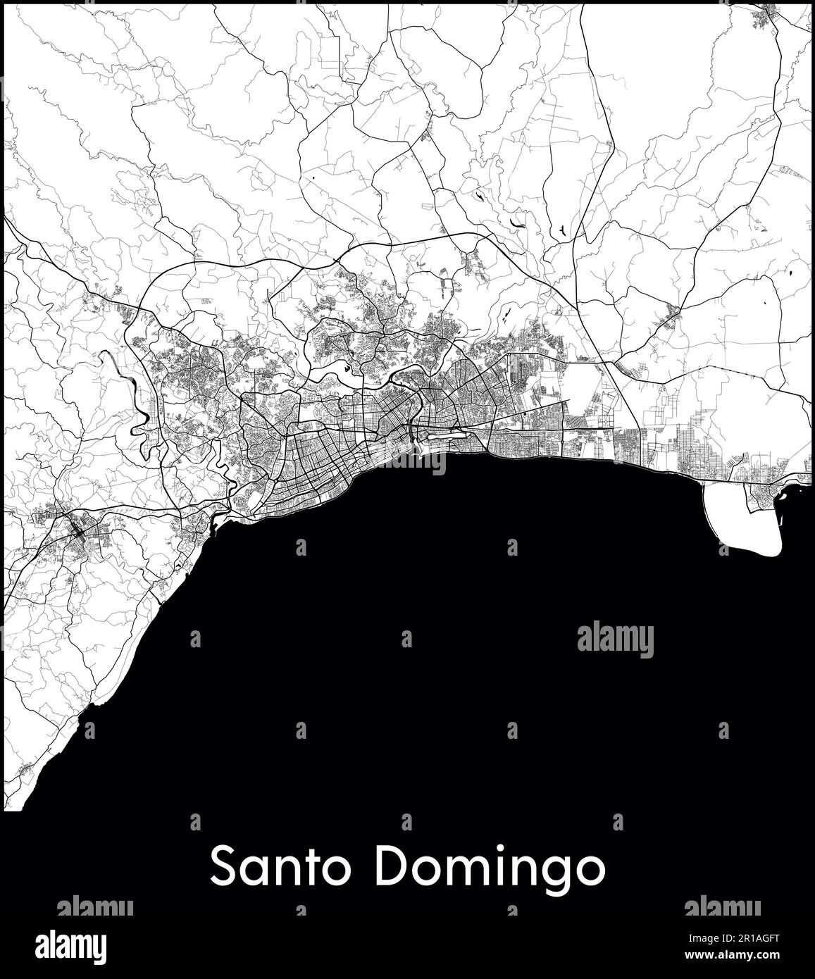 Stadtplan Nordamerika Dominikanische Republik Santo Domingo Vektordarstellung Stock Vektor
